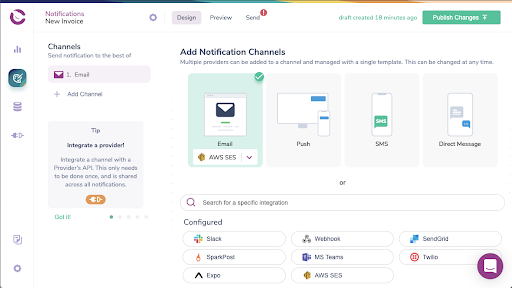 Courier Notification Designer - Add Email Channel