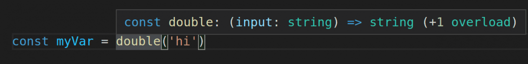 const myVar = double('hi')