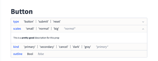 React Component Documentation Props Docz