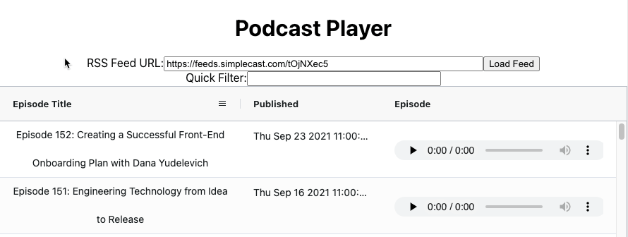 How to Write a Podcast App Using React and AG Grid