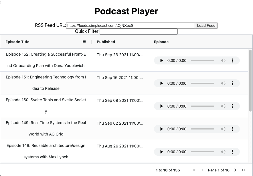How to Write a Podcast App Using React and AG Grid