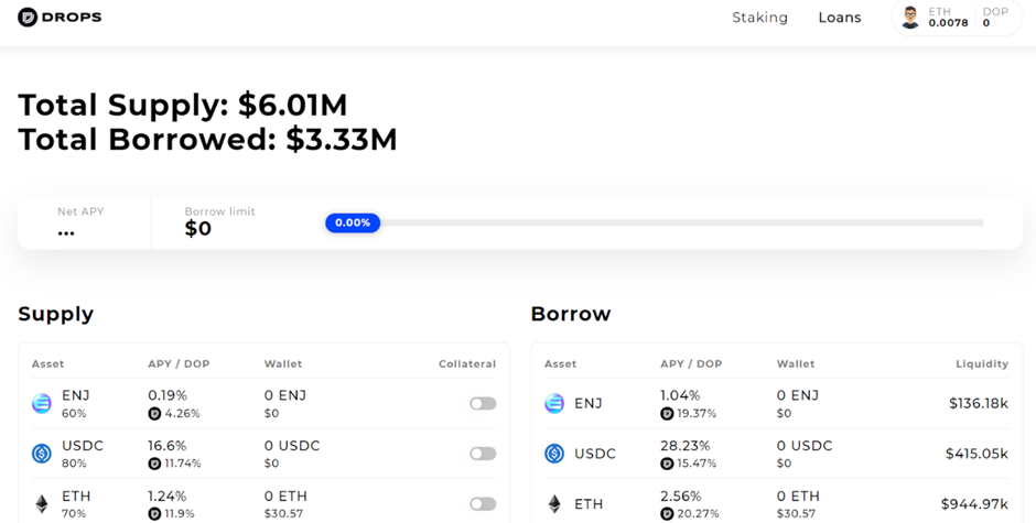 Currently, Drops hosts pools for fungible tokens only. NFT dashboard not launched yet.