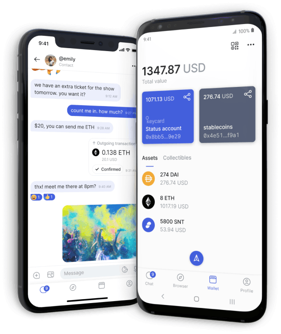 Status messaging app and crypto wallet app | Source: Status.im