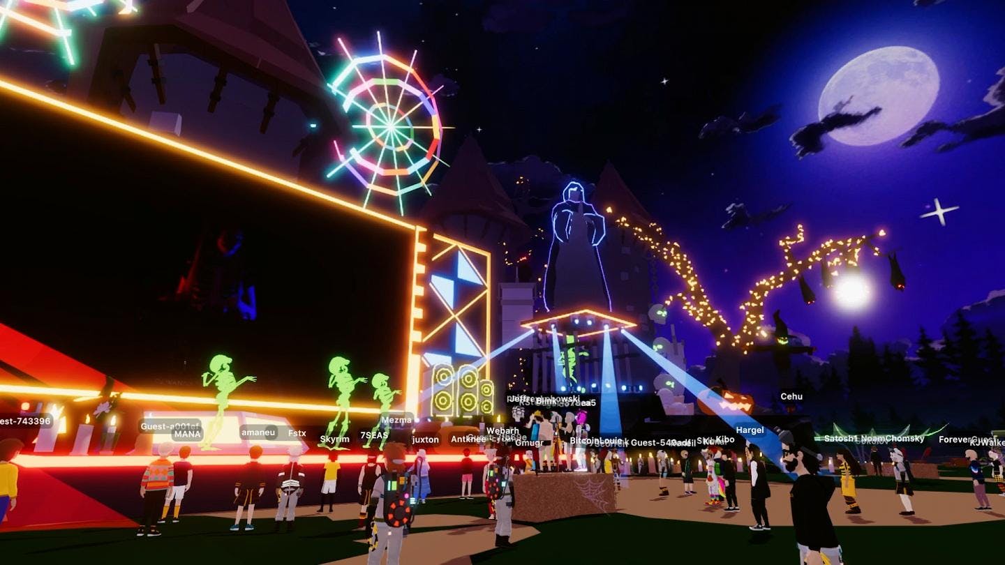 Игроки могут посещать виртуальные парки в Decentraland. Источник: Euronews.com