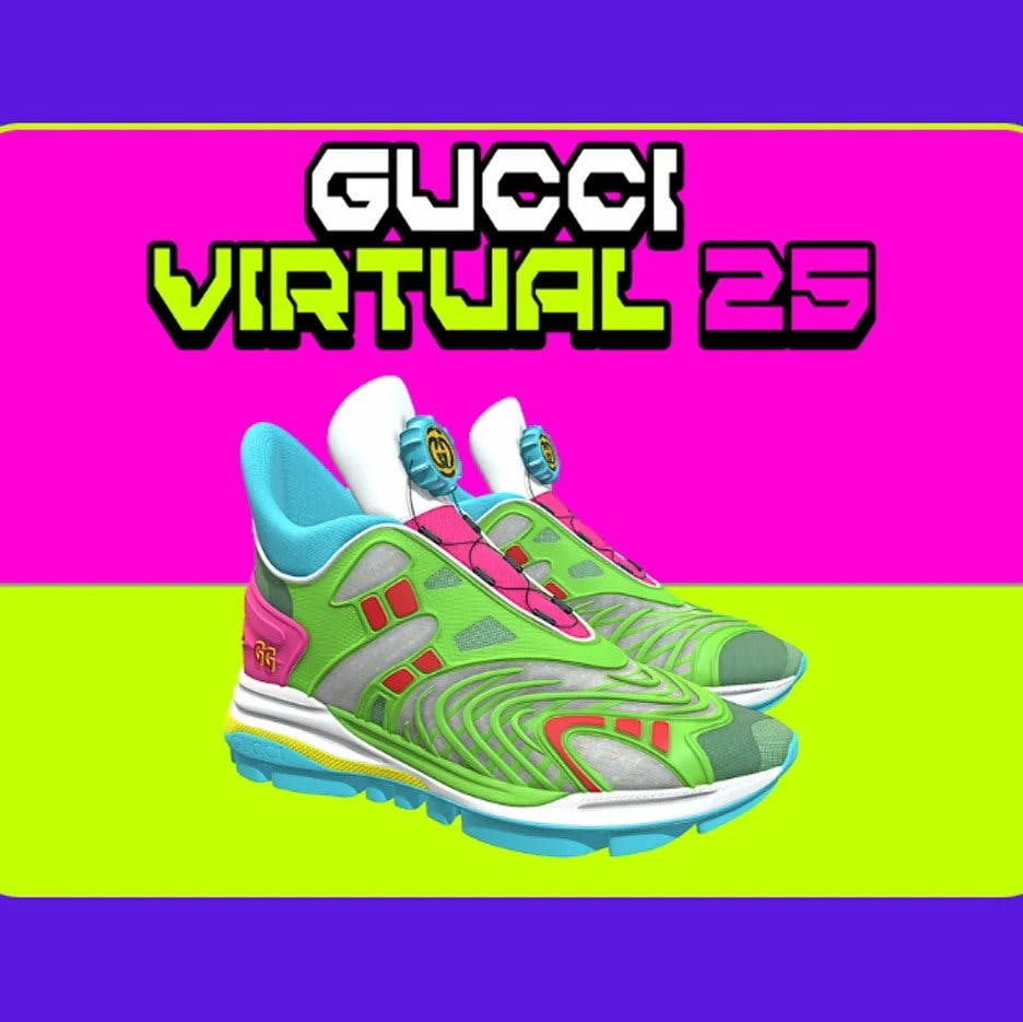 Обувь Gucci «Virtual 25» создана исключительно для миров дополненной реальности. Источник: Deezen.com