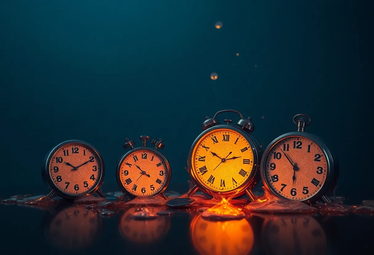 clocks melting abstract