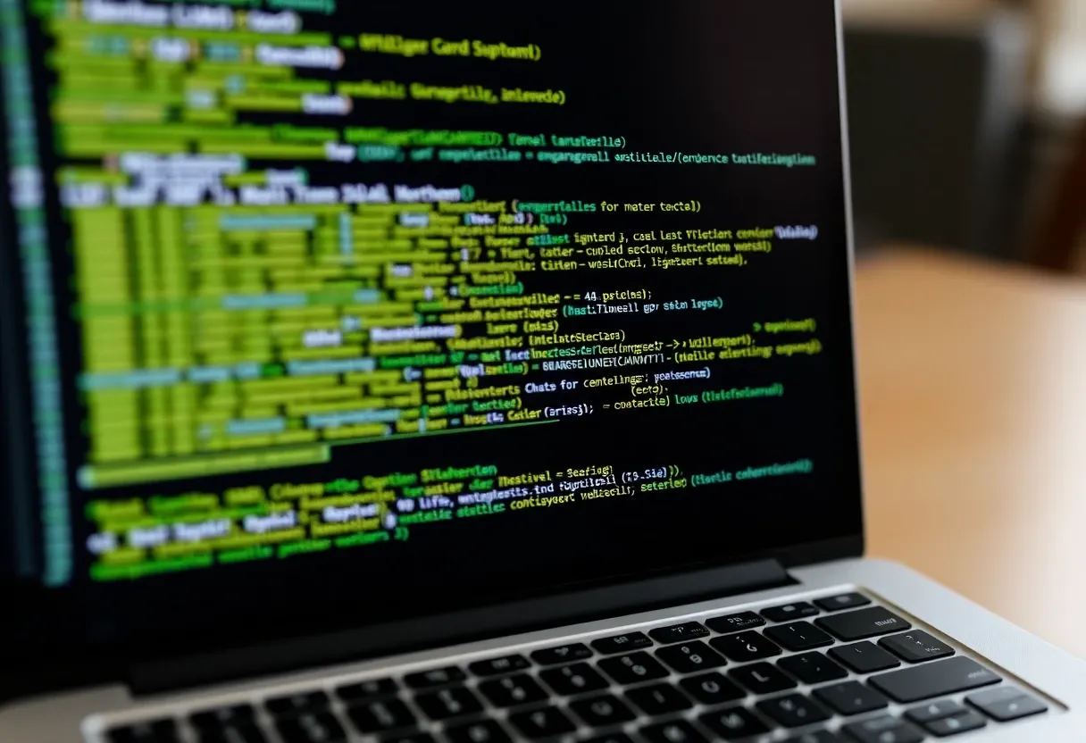 code displayed on a laptop