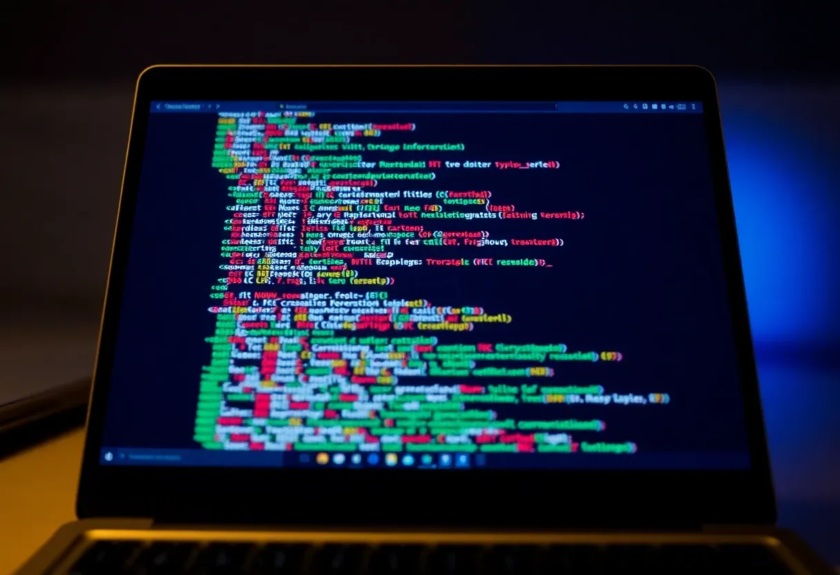 code displayed on a laptop