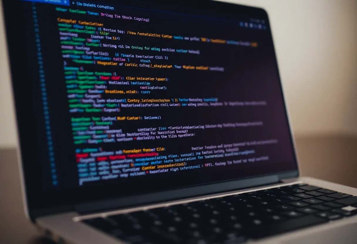 code displayed on a laptop