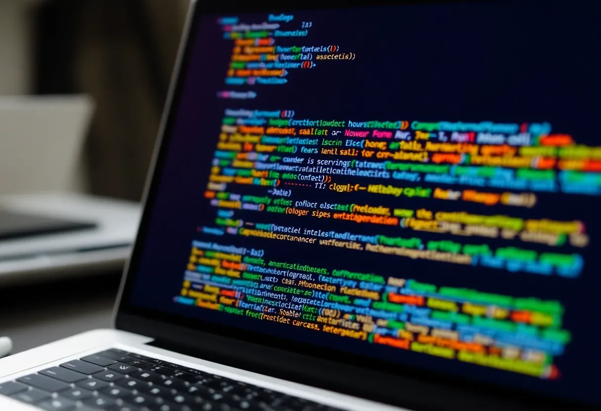 code displayed on a laptop