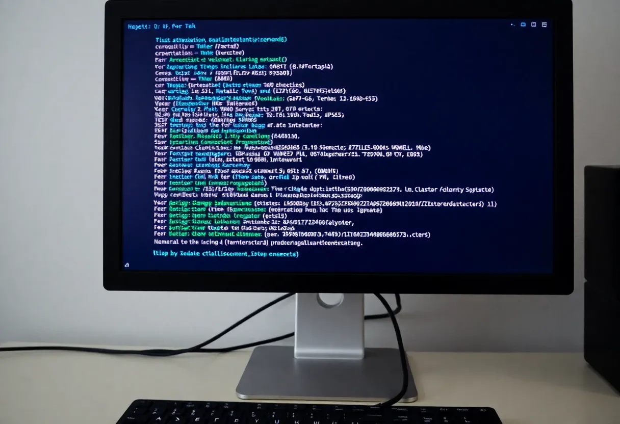 code on a desktop monitor