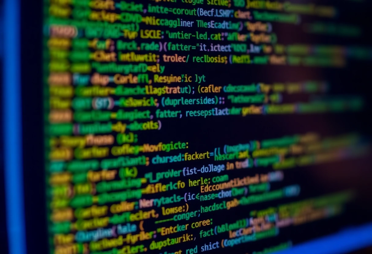 code on a screen