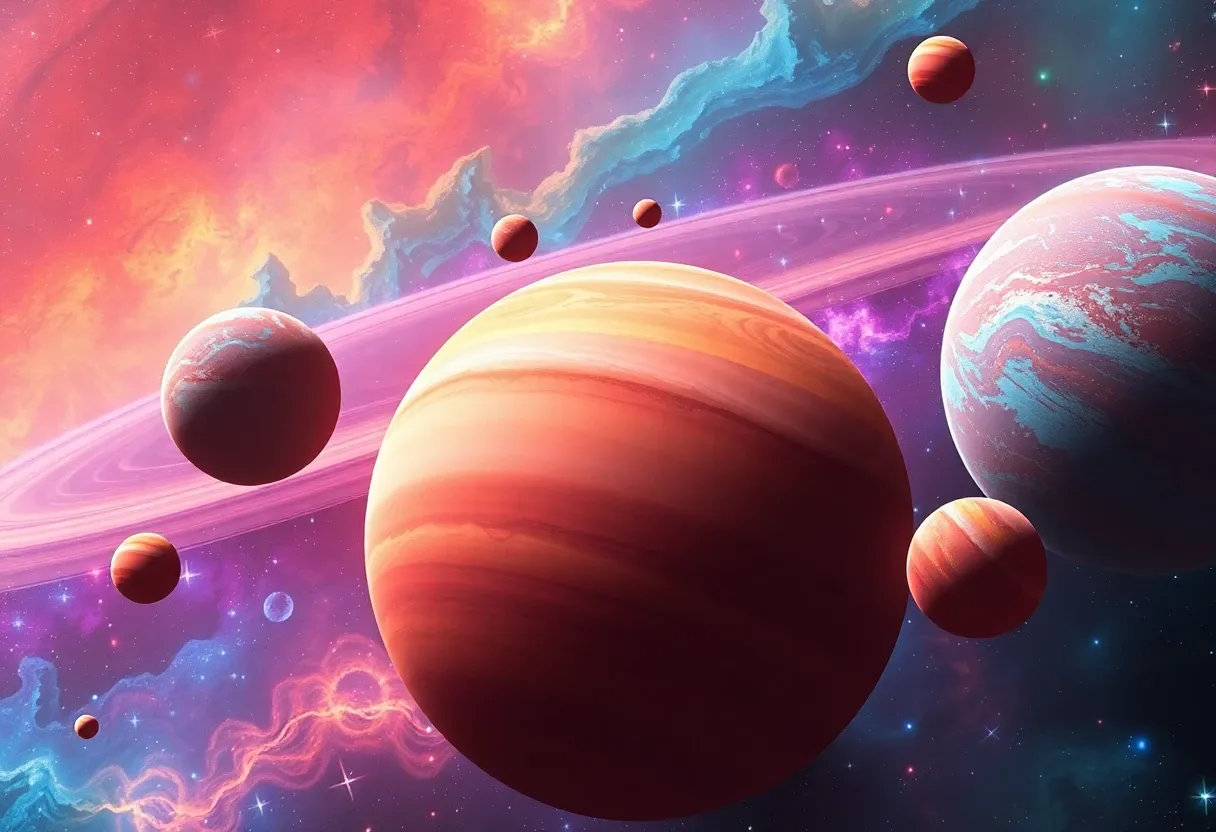 colorful gas planets