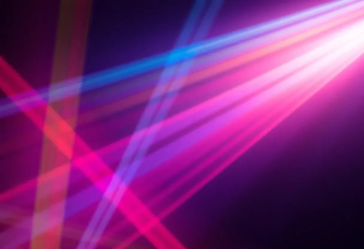 colorful light streams intersecting