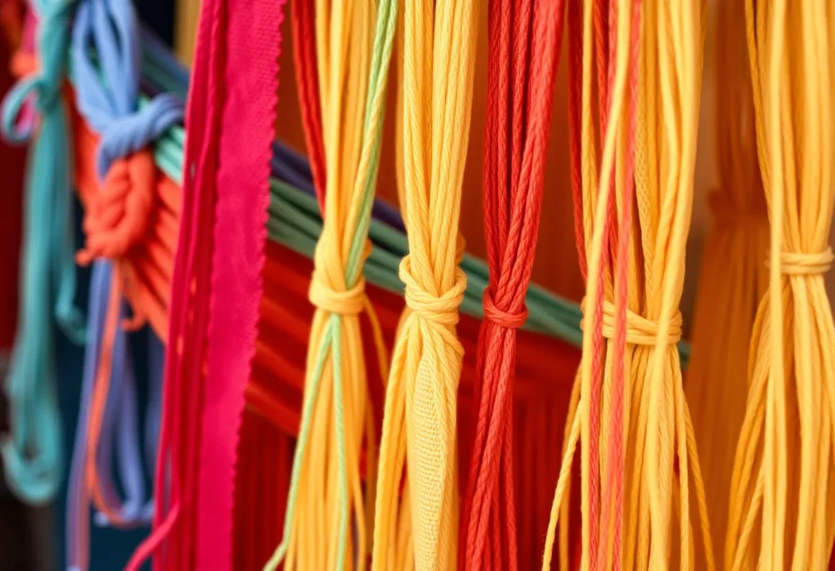 colorful strings of cloth tied together