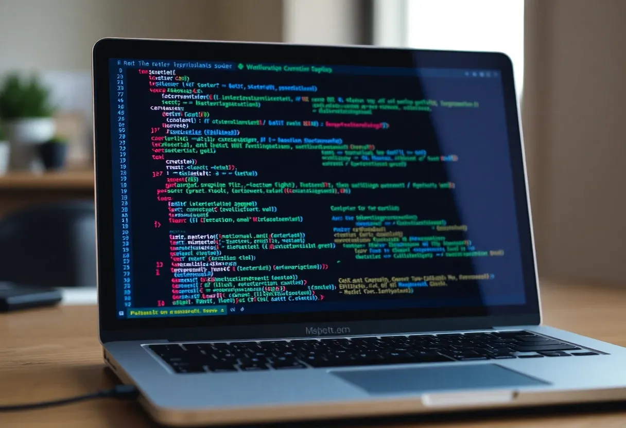 complex algorithm on a laptop screen