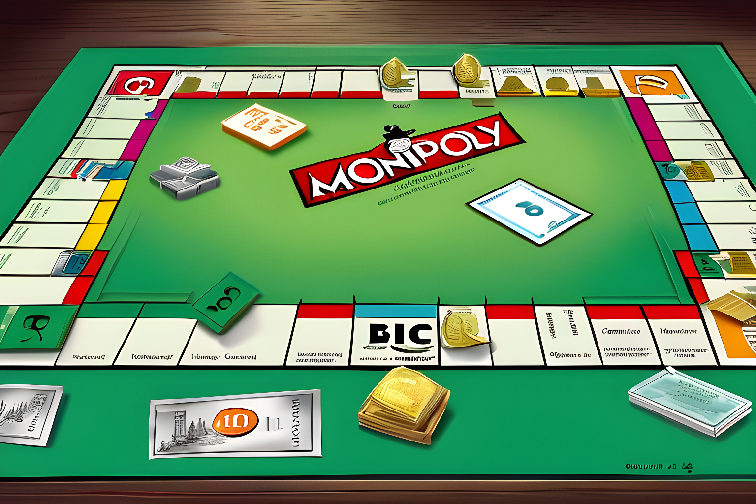 concept art of an amazon-branded monopoly board. digital artwork, illustrative, painterly, matte painting, highly detailed
