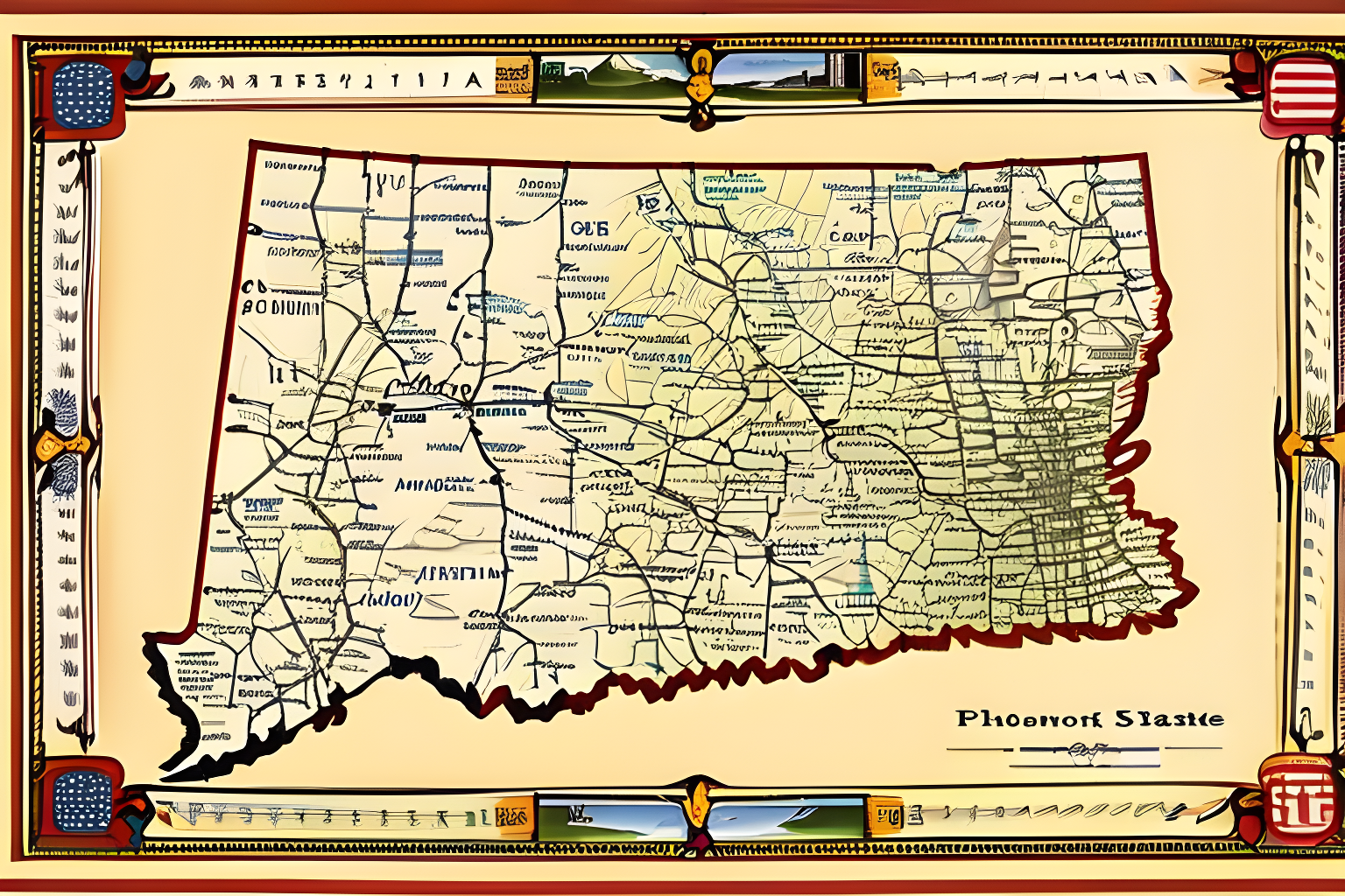 Connecticut State map