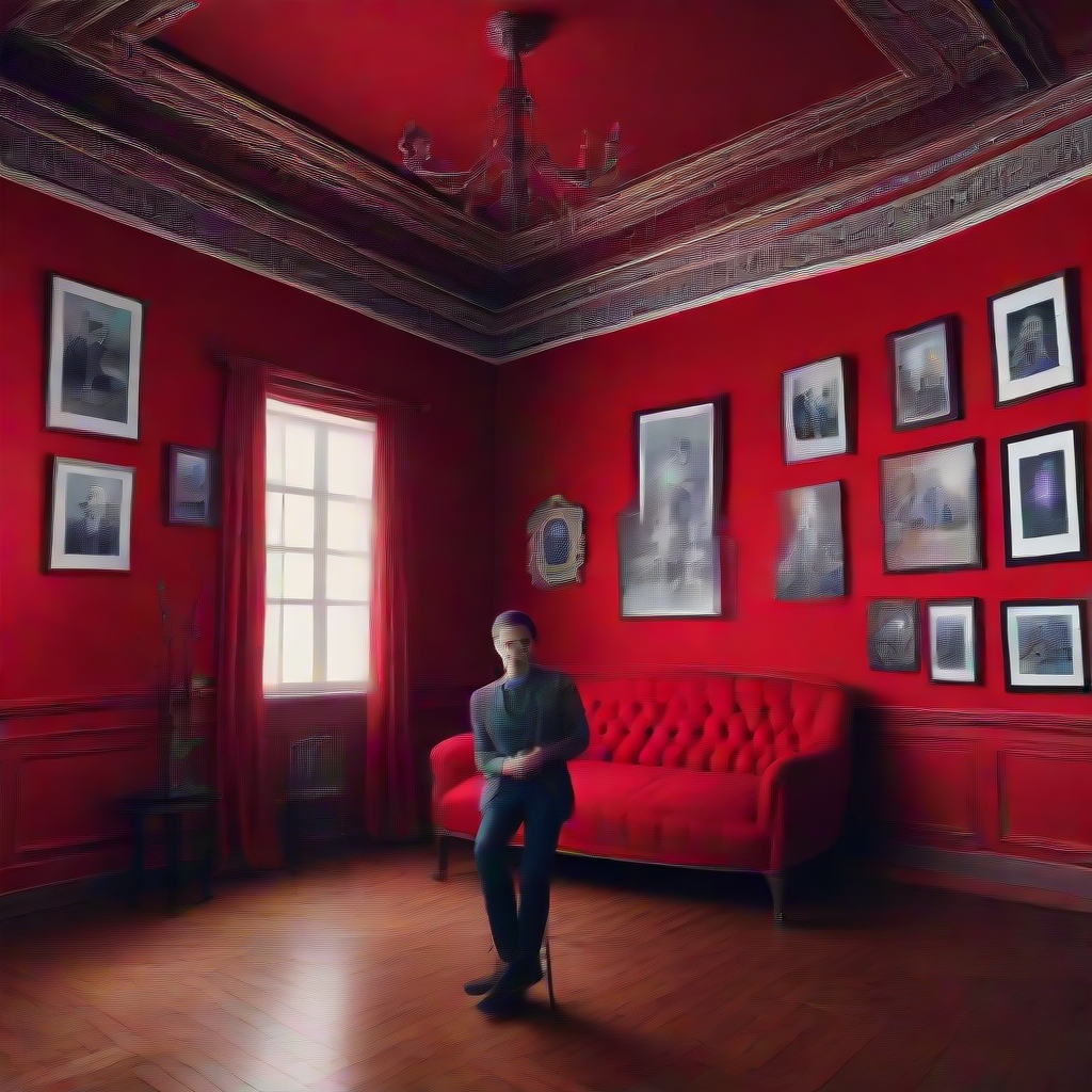 creating fake photos in a red room