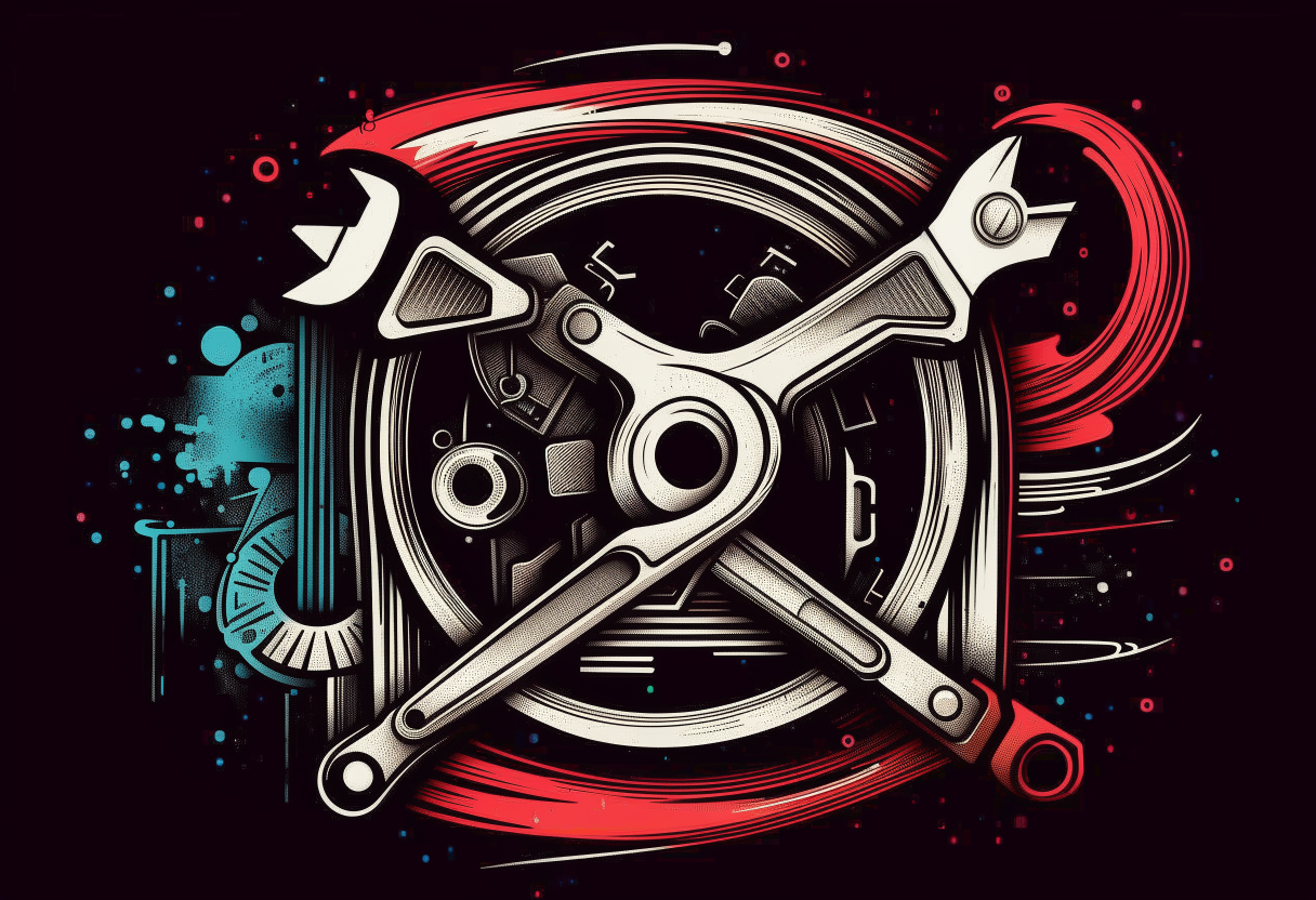 creating react components, react logo and wrench
