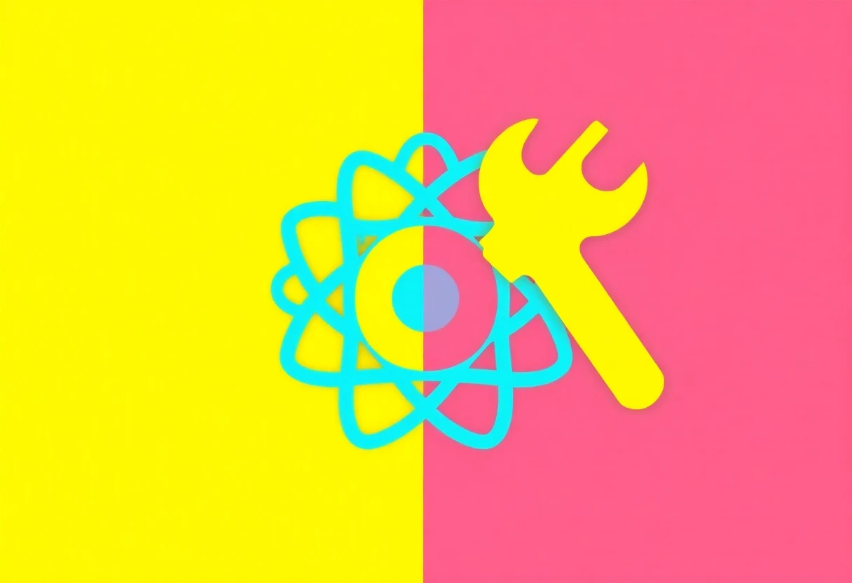 creating react components, react logo and wrench