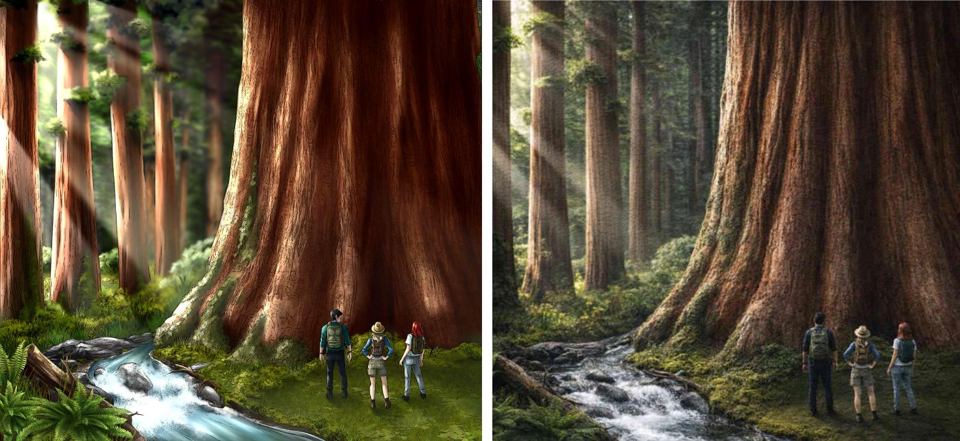 Original human art by Morgan LaFay Carr 100% AI recreation with opaque fabric overlay