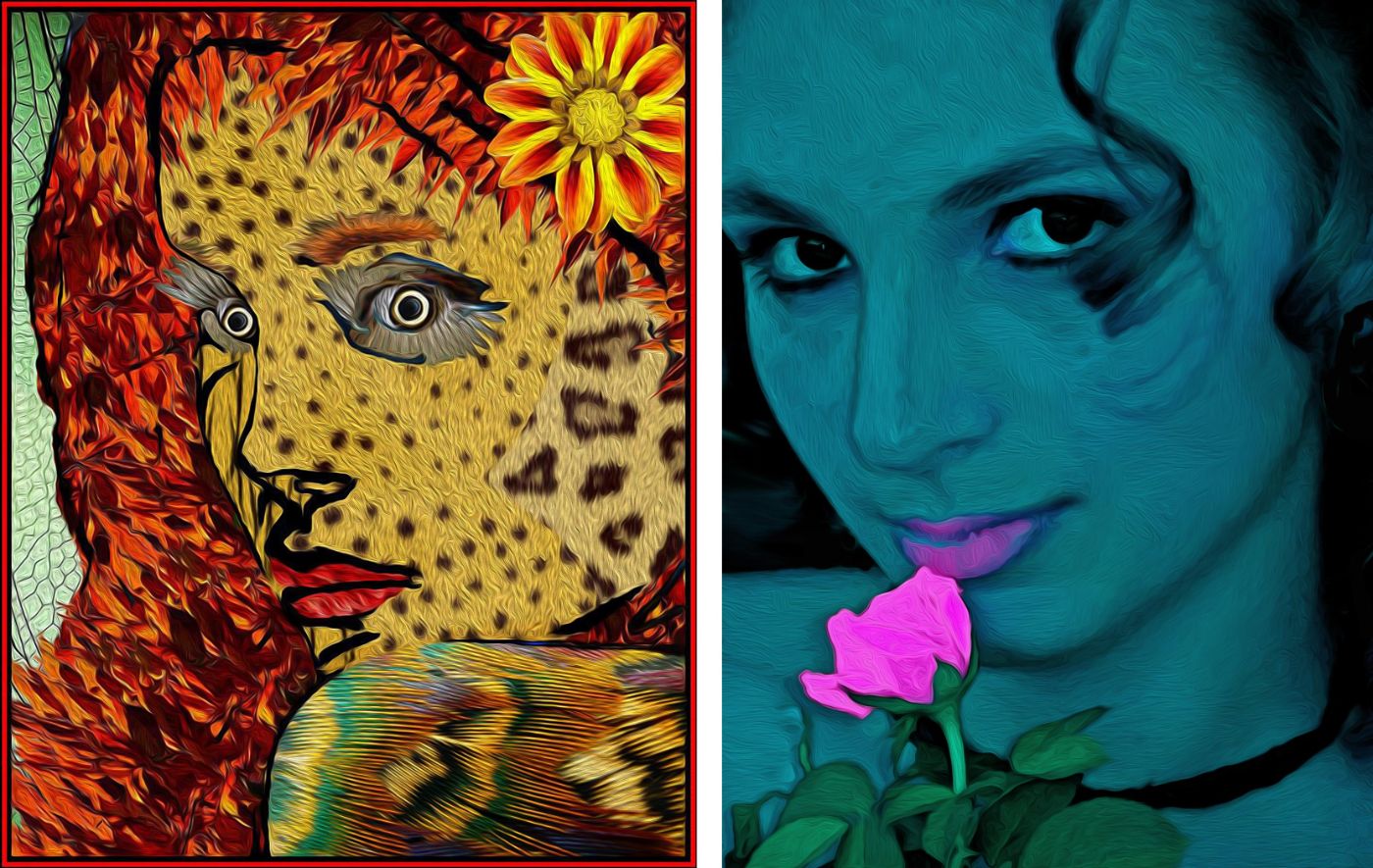 2012 Human art collage with drawn lines 2012 Real photo with PS oil paint filter applied