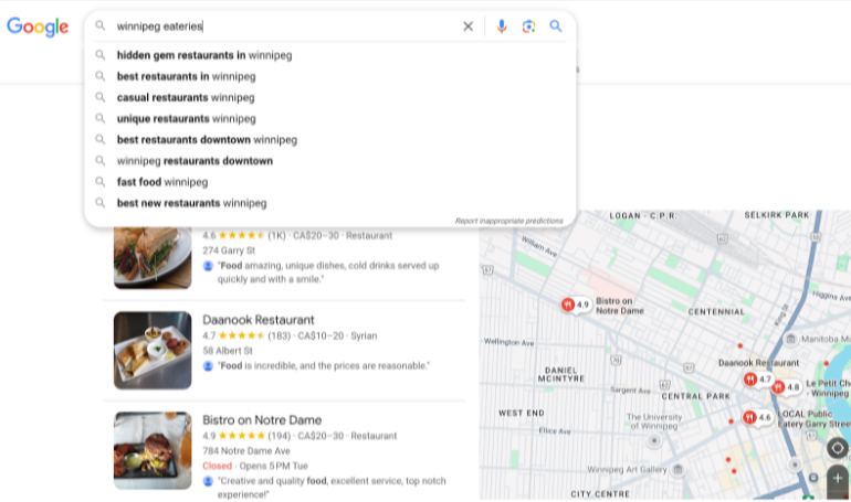 Google autosuggestion for local keywords