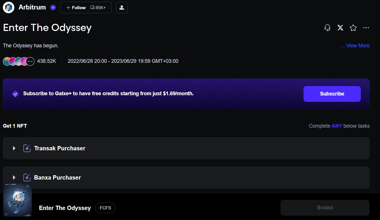 "The Arbitrum Odyssey" by Galxe 