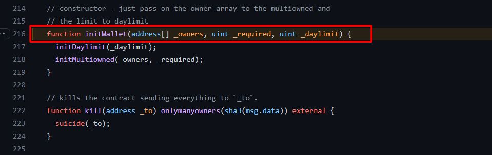Code line 216 of WalletLibrary on GitHub