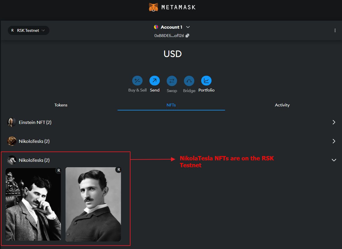 NikolaTesla NFTs are live on RSK testnet