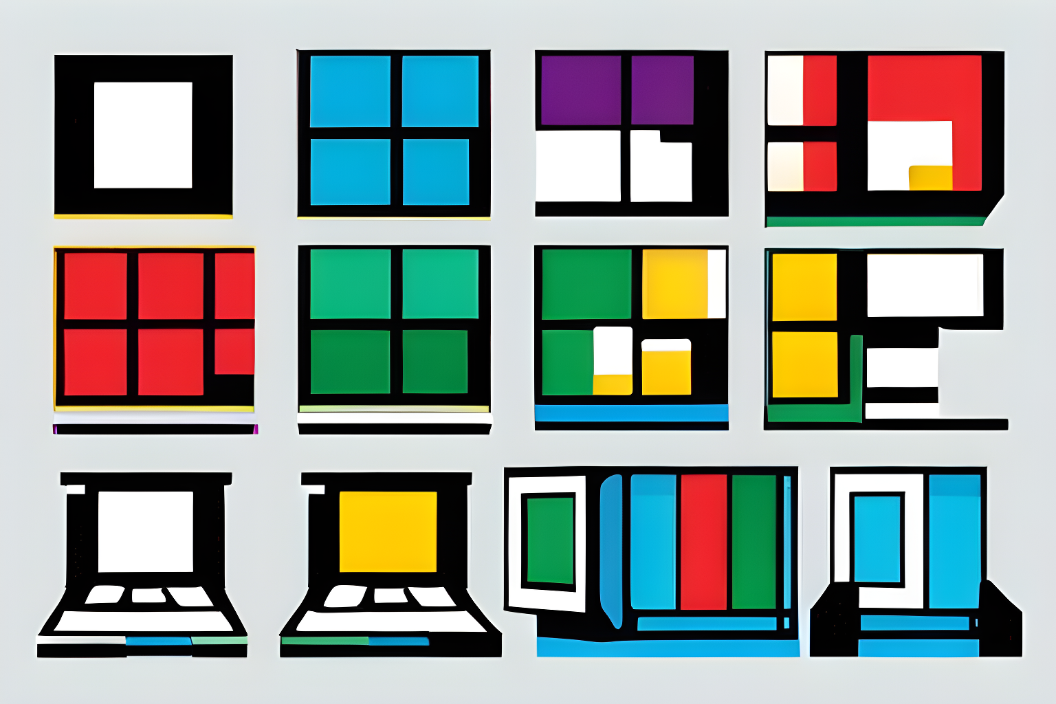 Design an illustration reminiscent of the Microsoft brand in the 90s, featuring the classic Windows 95 logo.