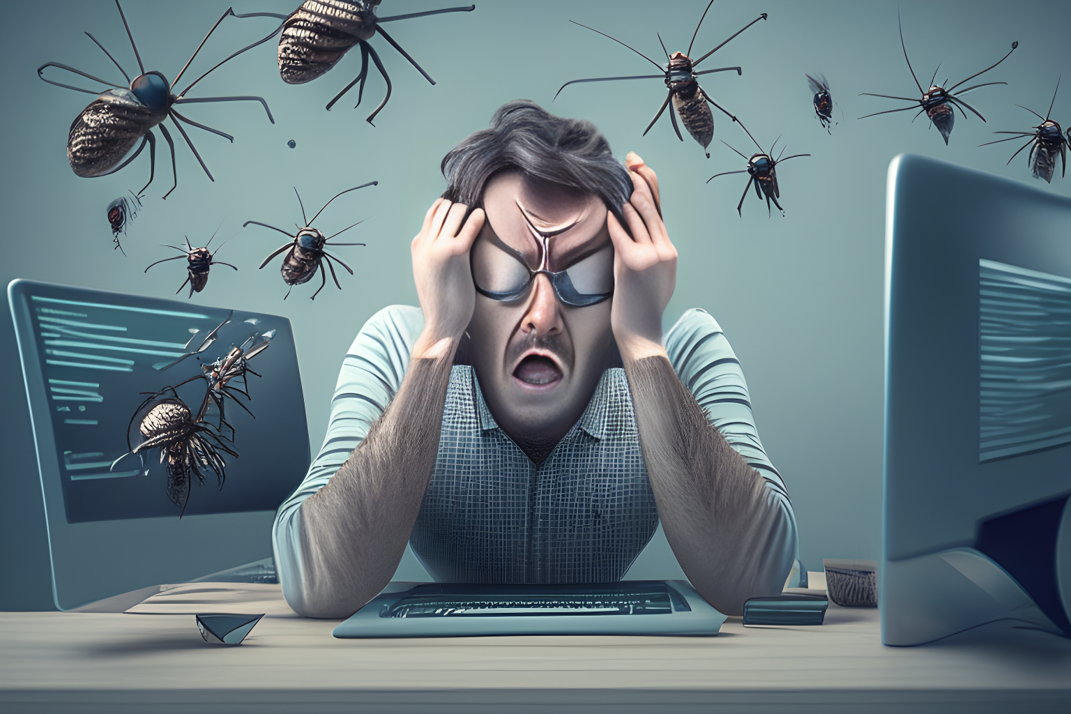 developer passing through stress due to bugs