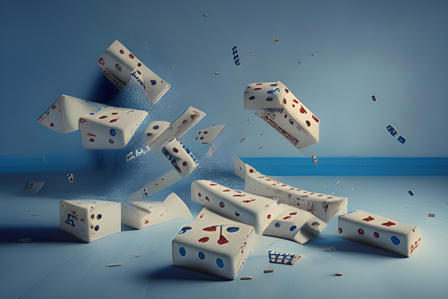 dominos falling down