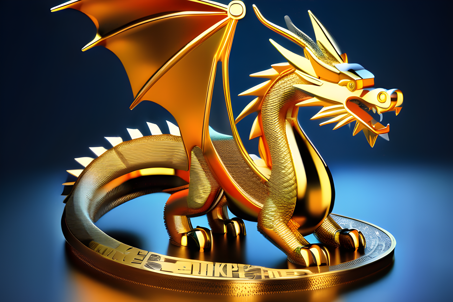 dragon made of bitcoin