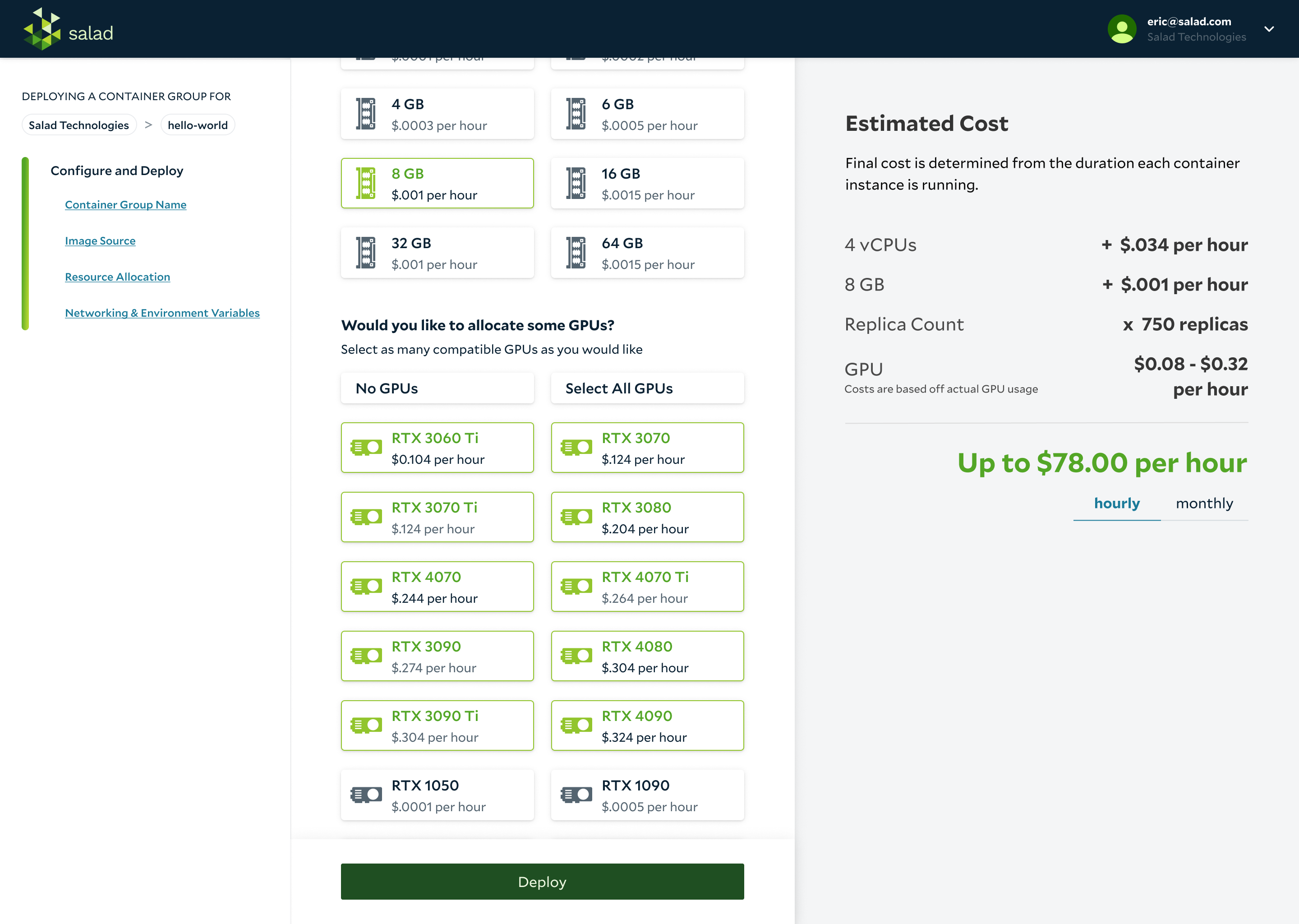 Deployment on SaladCloud