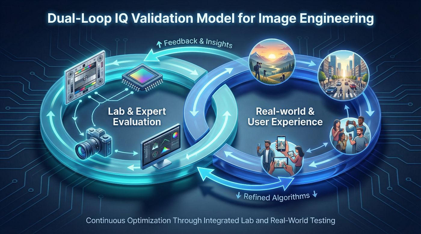 Figure 3: Dual-loop iterative model diagram, showing how laboratory and real-world validation mutually drive image quality improvement. Source: AI Creation