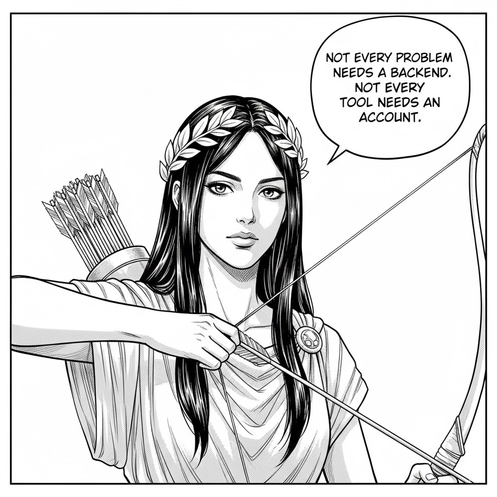 Not every problem needs a backend. Not every tool needs an account.