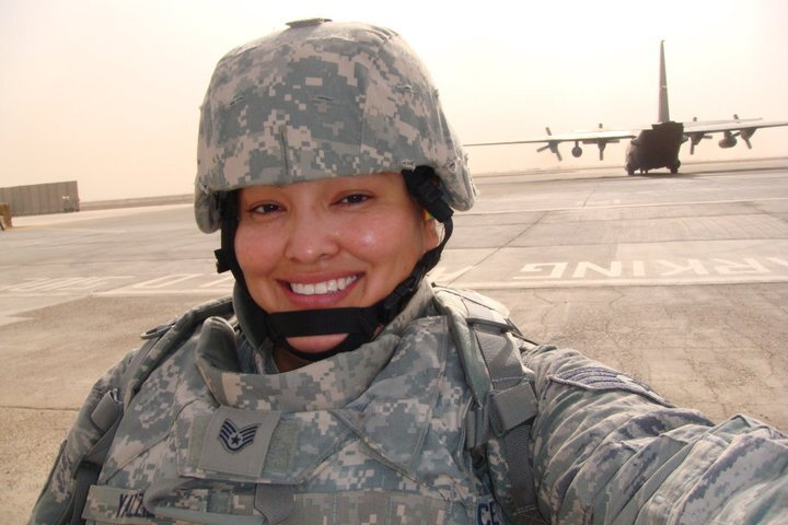 Former Air Force staff sergeant Paulette Yazzie, poses for a selfie during a 2012 deployment to IraqCredit:
Paulette Yazzie