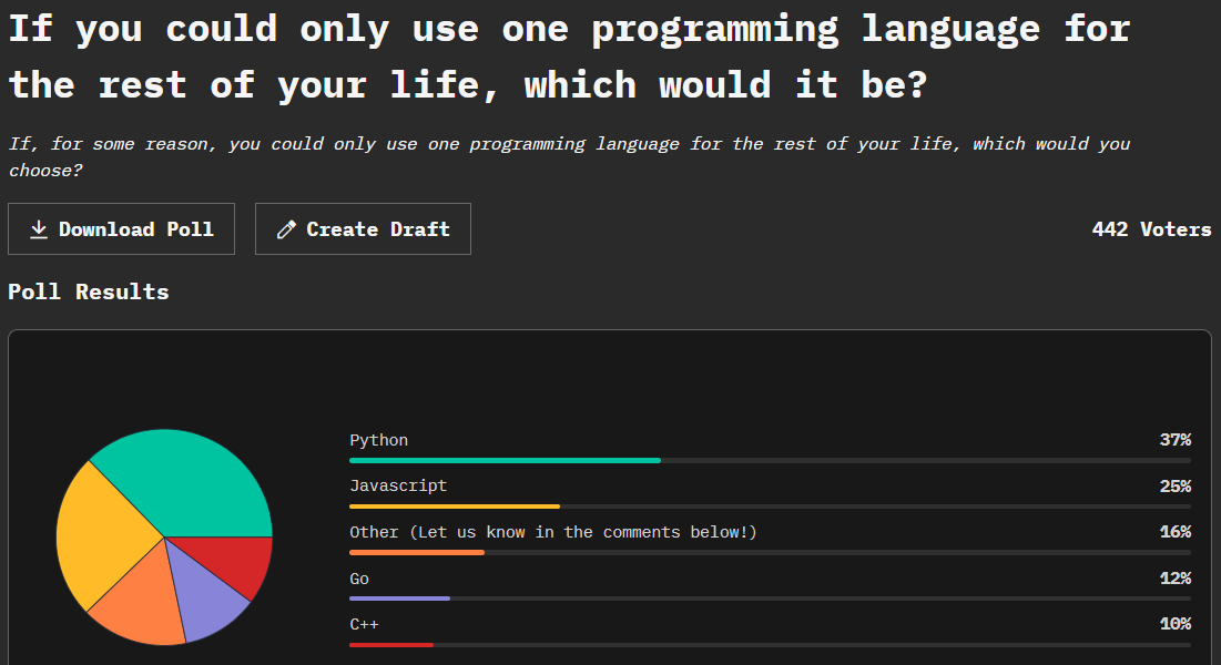 You Can Only Choose One Programming Language for the Rest of Your Life: Choose Wisely