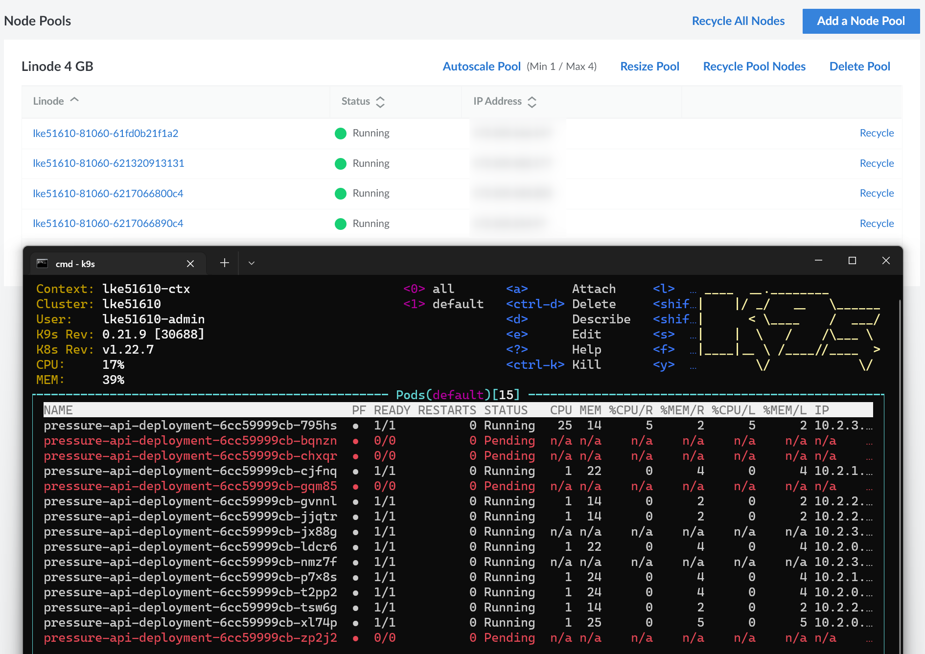 LKE scaling out the cluster