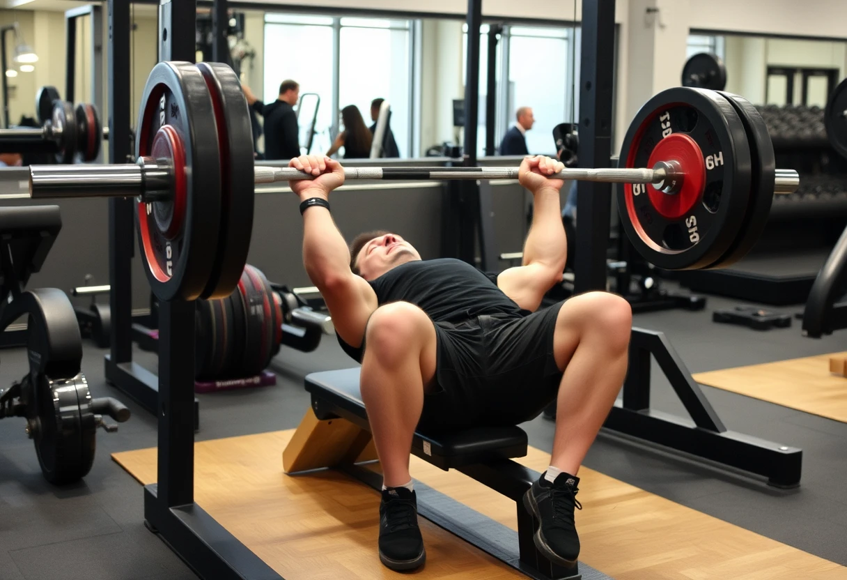 Elon Musk doing a bench press