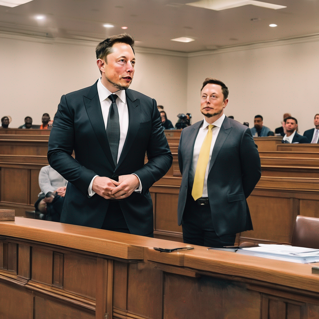 Elon musk in a court room