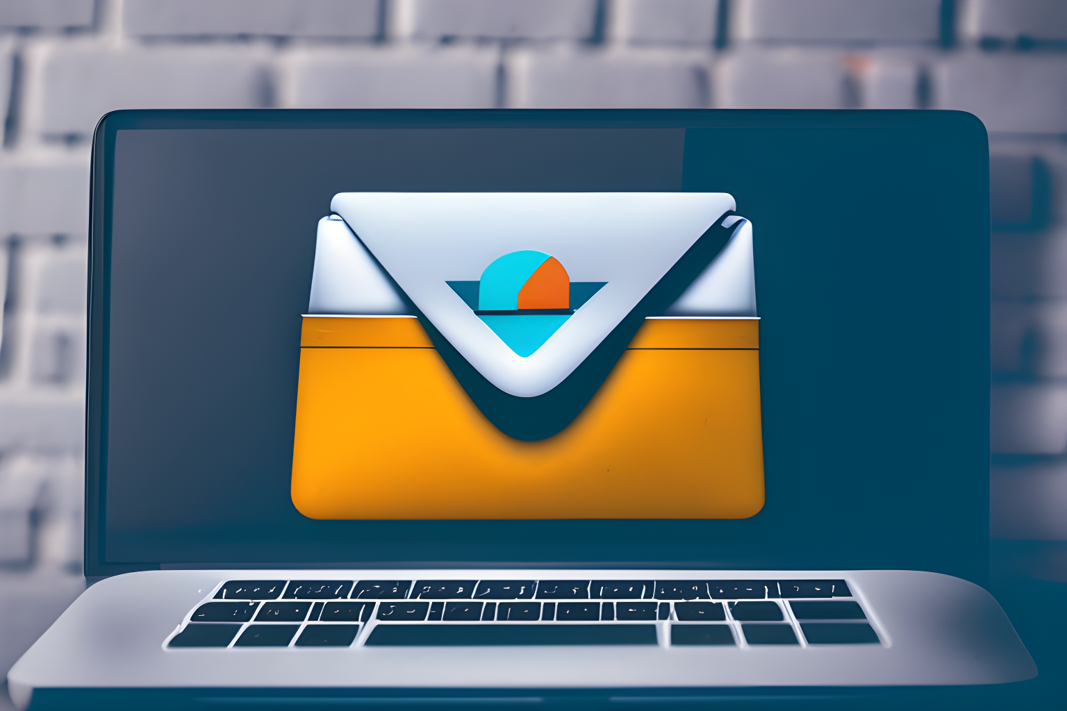 email icon on a laptop