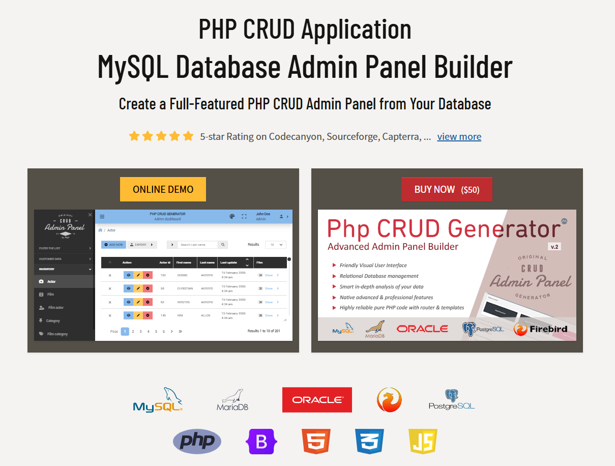 PHP CRUD Generator – Instantly Build Admin Panels from Your Database