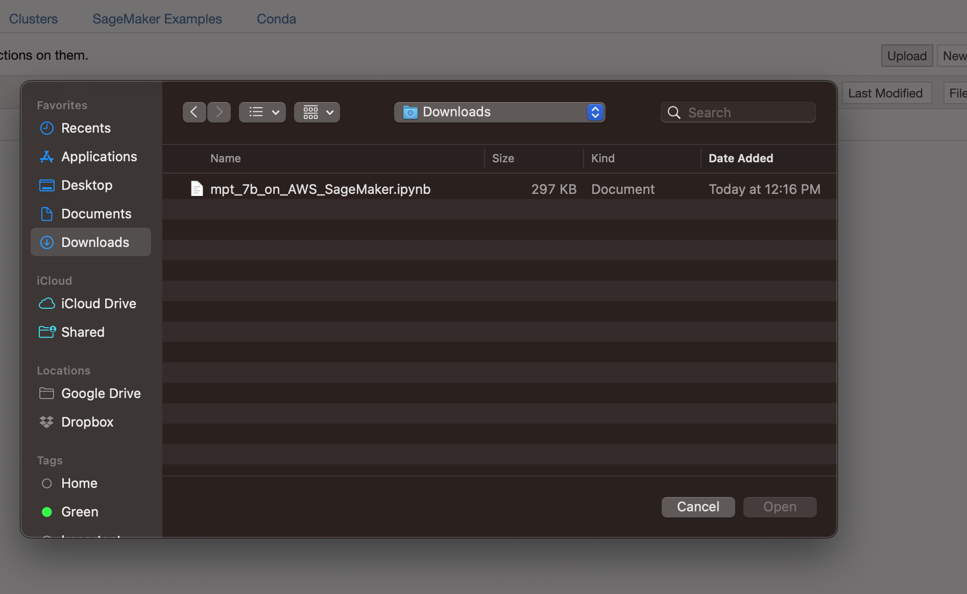 Upload the notebook. Image credit: Author
