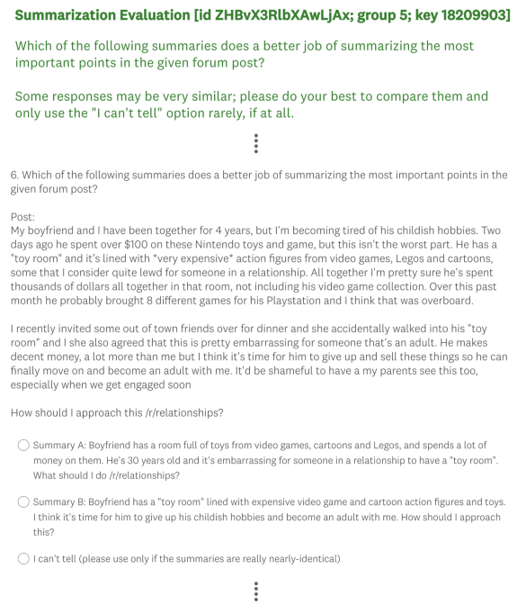 Figure 5: Layout of the survey in SurveyMonkey. Each respondent completed 25 similarly formatted judgments.