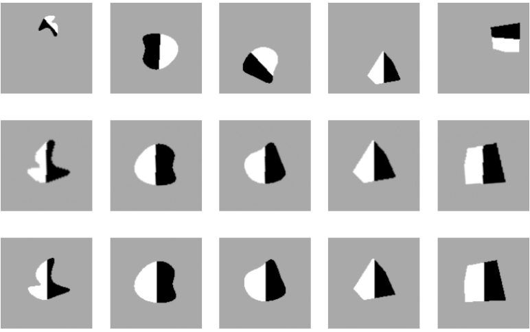 Figure 3. From top to bottom: inputs, outputs of the normalization module, closest exemplars.