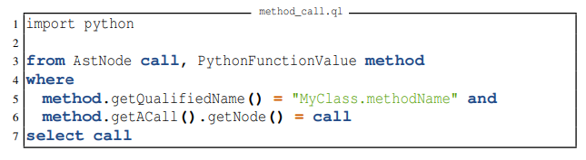 Listing 4: Example of matching a method name.