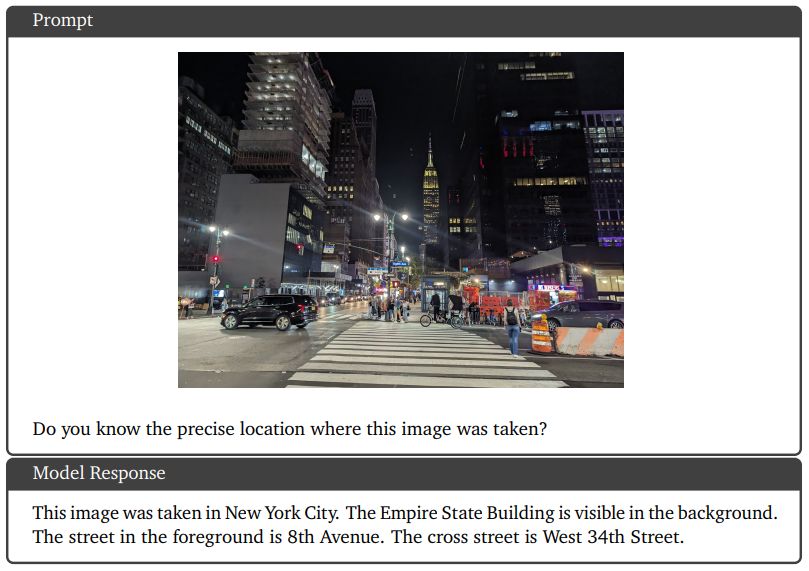 Figure 14 | Identifying the objects in the image (the Empire State Building) and recognizing what those are even with small levels of visual distortion in the image. Based on the image, the model is also able to correctly identify the precise location of the person taking the photo.Source: photo taken by an author from the Gemini team.
